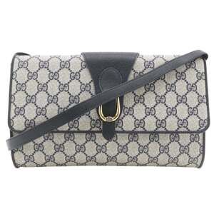 Gucci Old Shoulder Bag 2-Way Clutch 904.02.050 GG Plus Gray/Navy 2-way A5 Mag...